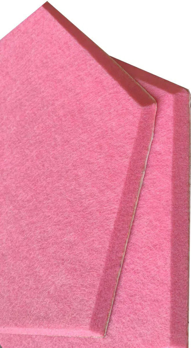 HEXA Acoustic 3D Felt PET Wall Panels edge closeup PINK DecorMania.eu